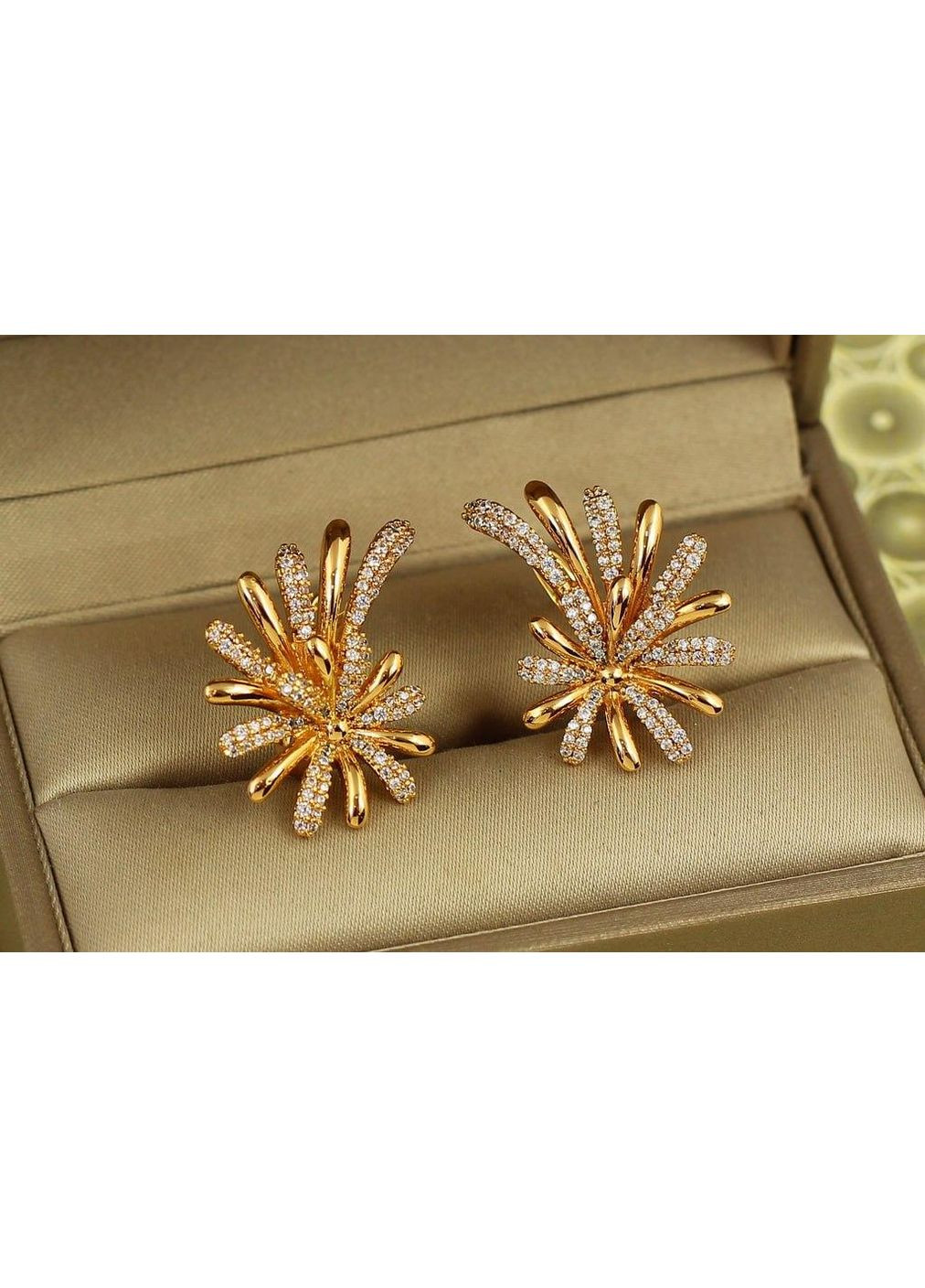 Сережки Феєрверк 2,6 см золотисті Xuping Jewelry (362571293)