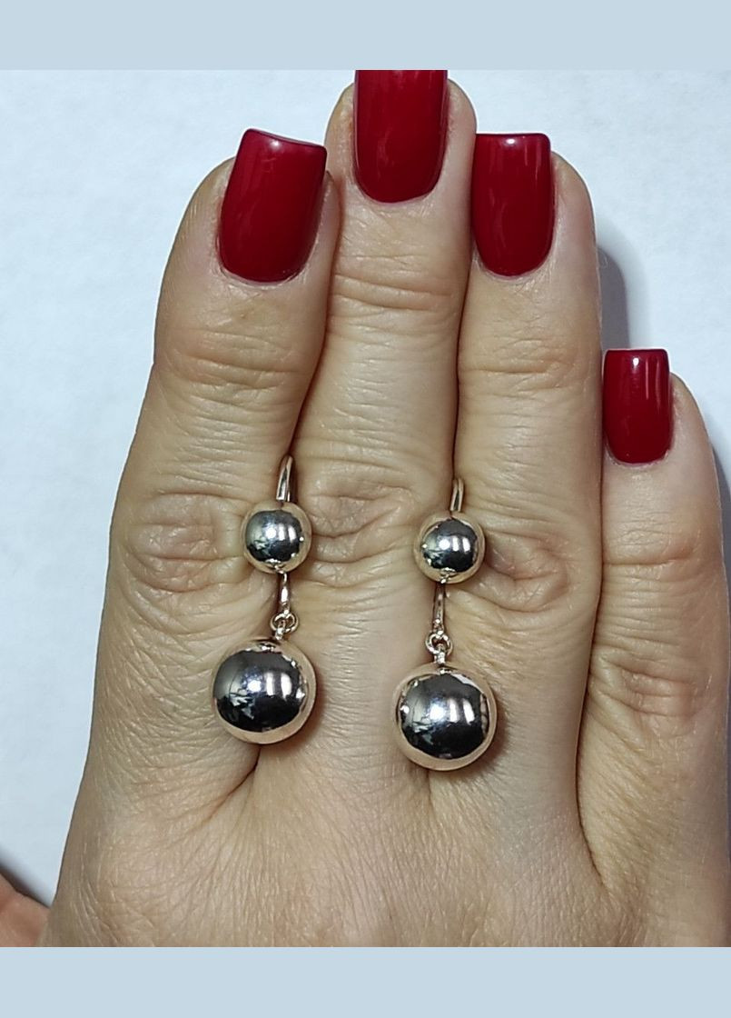 "Срібні сережки-кульки Shiny ш1тм No Brand (331145226)