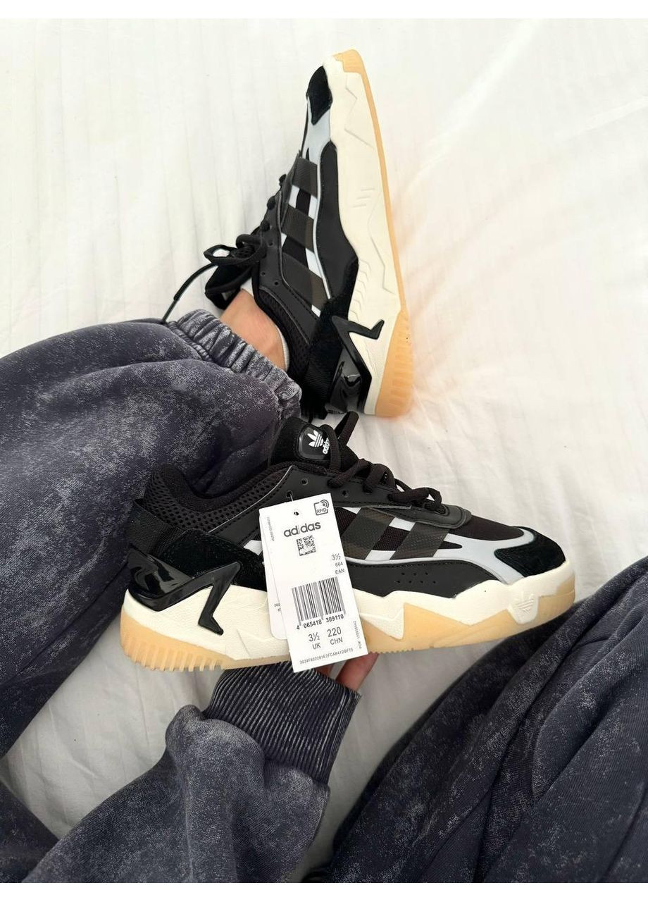 Чорні Осінні кросівки чоловічі adidas niteball 2.0 black / gum адідас найтбол No Brand