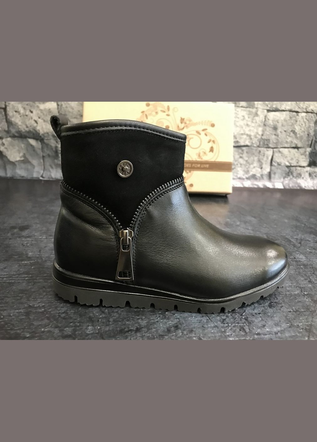 Демісезонні черевики для дівчаток в комбінація шкіри і замші Bistfor Черевики (305576178)