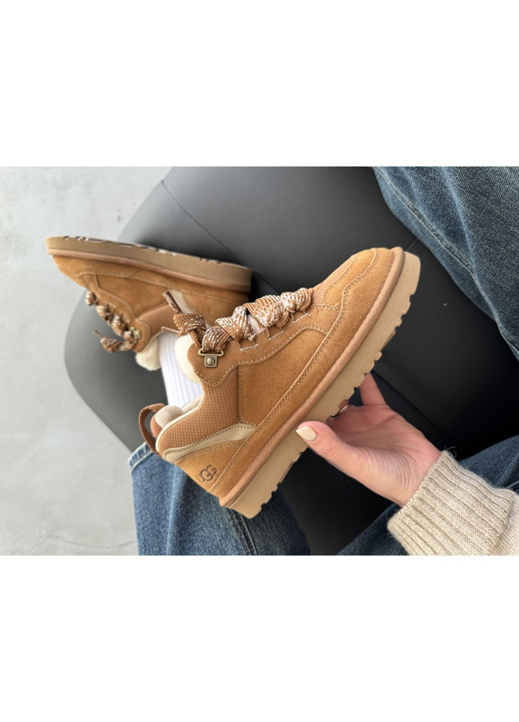 Кросівки жіночі та чоловічі UGG Lowmell Sneaker Chestnut | Угі Лоумелл коричневі демісезони (372463795)