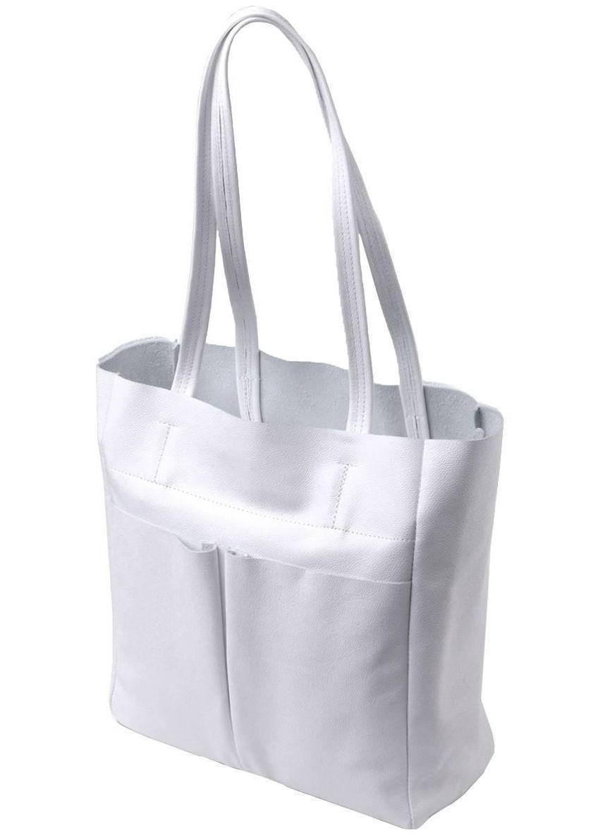 Сумка шоппер женская из натуральной кожи на плечо средняя Белый 39097 Shvigel (353302634)