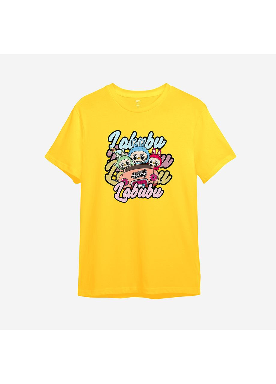 Желтая демисезонная детская футболка с принтом "лабубу". tasty macarons (0010341346454) ТiШОТКА