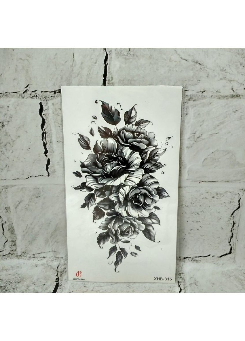 Флеш тату временная татуировка на тело лист 11,5х21 см Цветы No Brand (349824064)