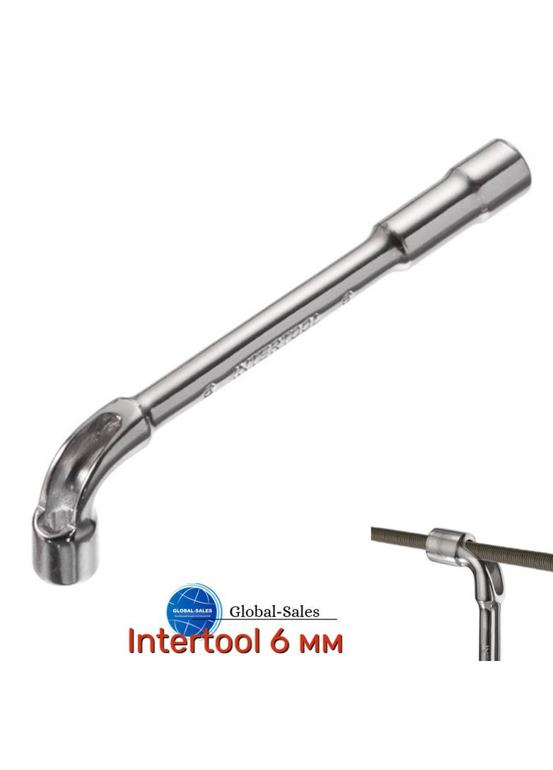 Ключ торцевой L-образный с отверстием 6 мм (HT-1606) Intertool (353493915)