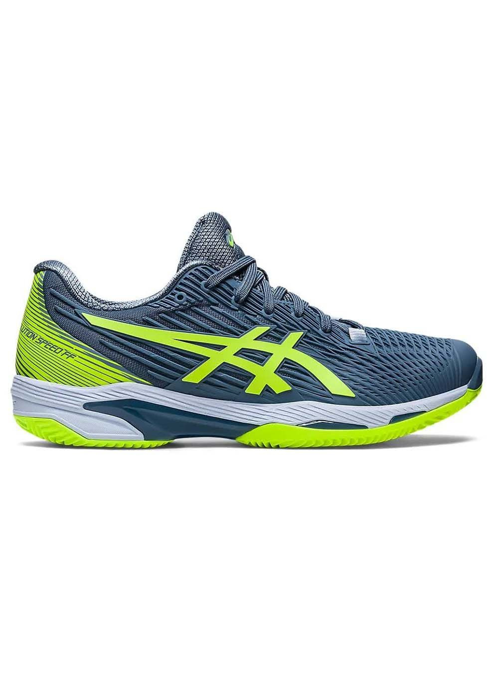 Цветные демисезонные мужские кроссовки solution speed ff 2 clay grey/green Asics