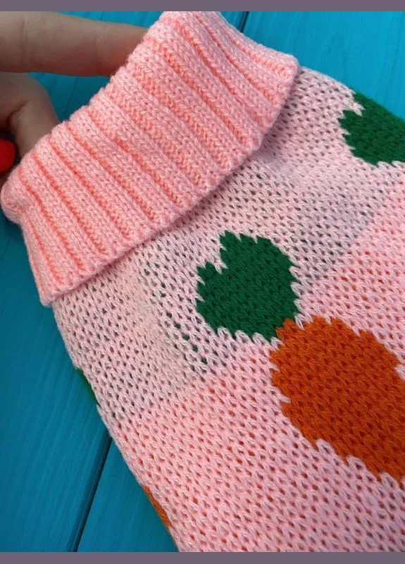 В'язаний акриловий светр для котів Pet Style "Рожева редька" XS No Brand - (323232431)