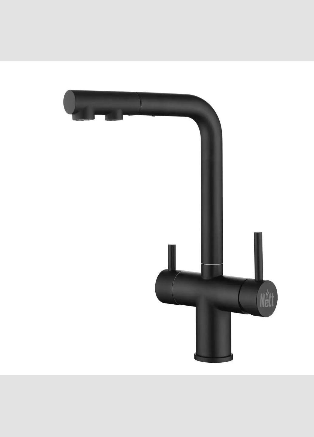 Комплект черной мойки на кухню и смеситель из нержавеющей стали NB7042 Nett (316391449)