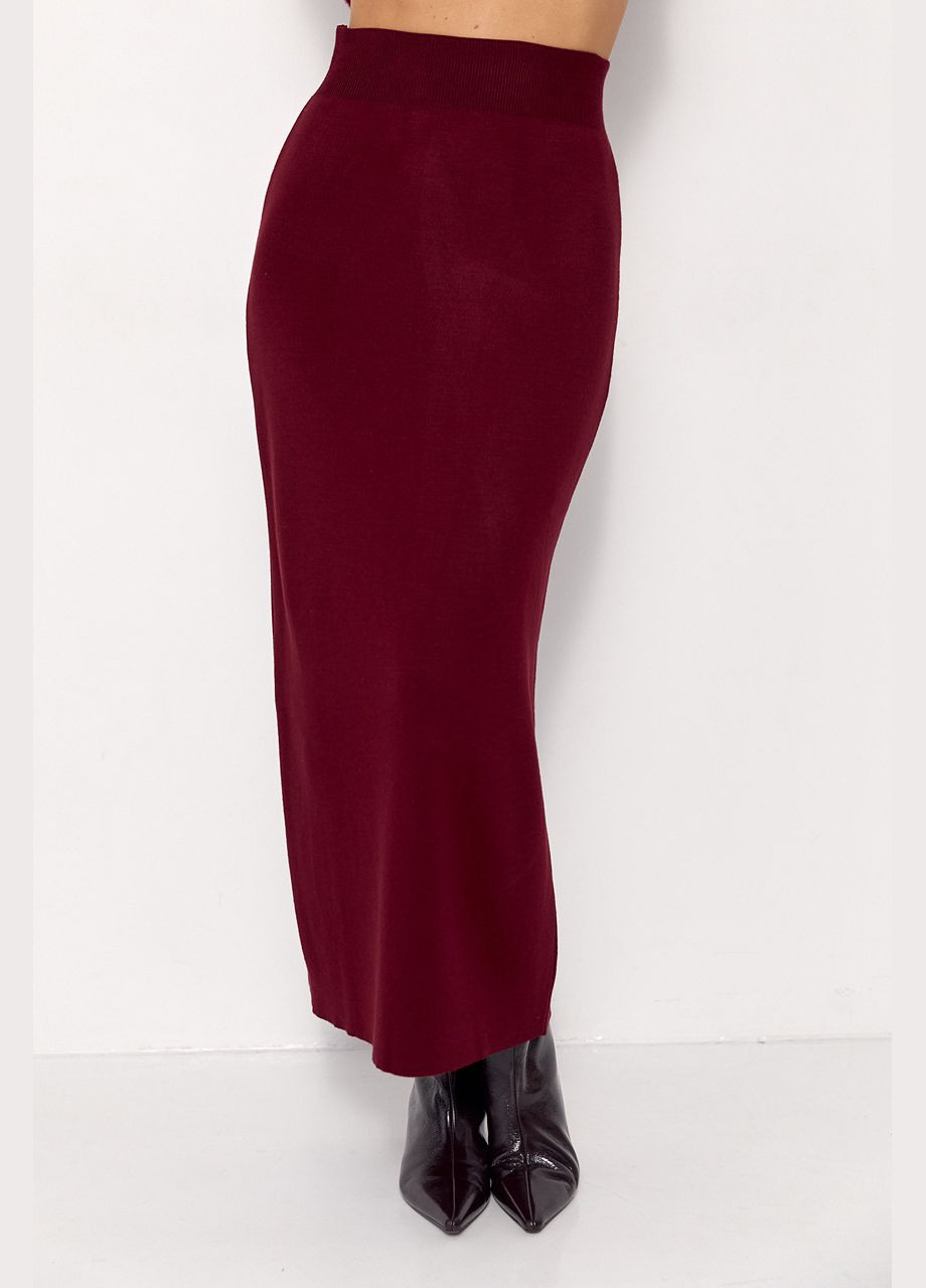 Тепла в'язана спідниця міді - чорний Lurex (314901709)