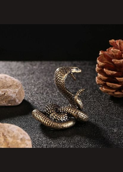 Миниатюрная античная медная статуэтка в виде змеи кобры статуэтка зодиакальная змея No Brand (292260513)