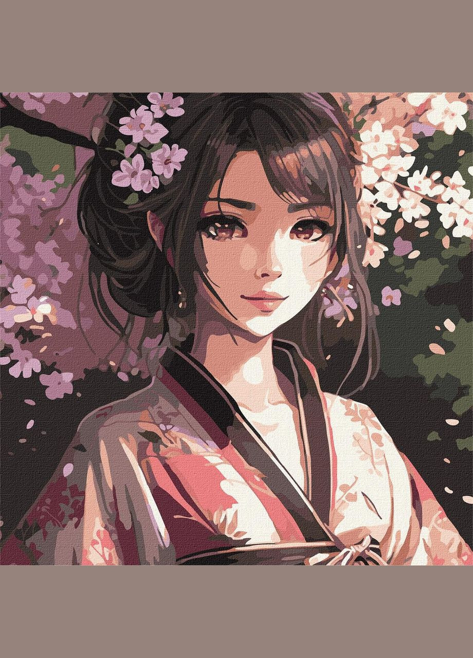 Картина по номерам Цветение сакуры Идейка 40 х 40 KHO8343 IDEYKA (354828509)