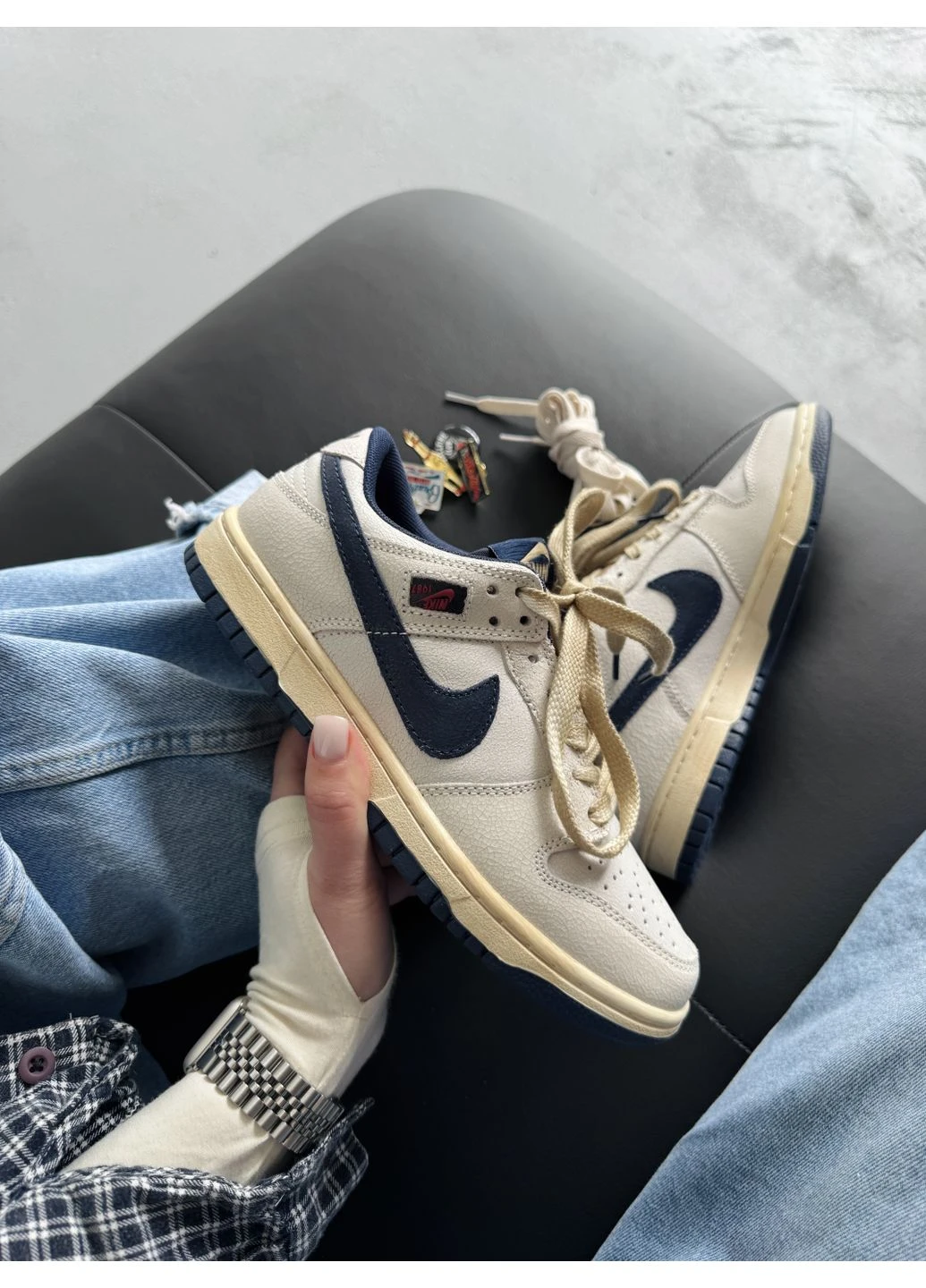 Комбіновані кросівки чоловічі nike sb dunk low stranger things phantom найк сб данк демісезон No Brand