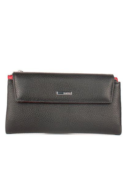 Гаманець жіночий шкіряний чорно-червоний 1173-4546 Karya (336377850)