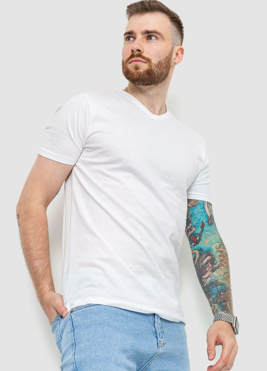 Молочна футболка чоловіча базова молочна розмір xxl (sku_208r2165) з коротким рукавом No Brand