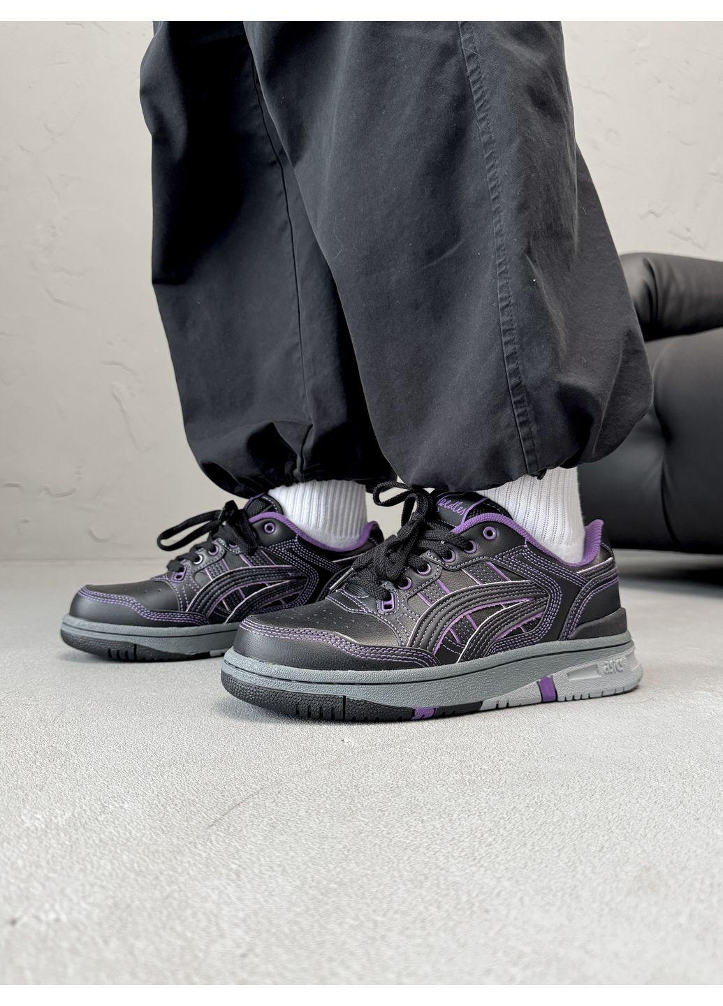 КРОССОВКИ ЖЕНСКИЕ ASICS EX89 BLACK / VIOLET АСИКС ЕХ89 No Brand чёрные демисезоны (368867970)