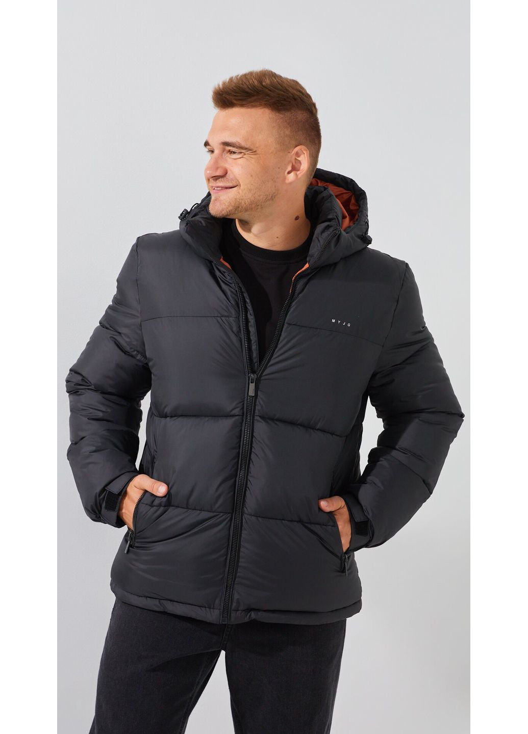 Чорна зимня куртка однотонна чоловіча 9916 shop (2000999149238) Demos