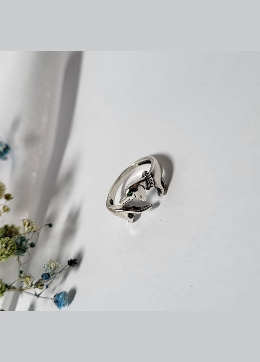 Серебряное кольцо Такса с Зелеными глазками серебро 925 пробы Черненное 16 - 19 размер 13005/3 2.65 No Brand (325488512)