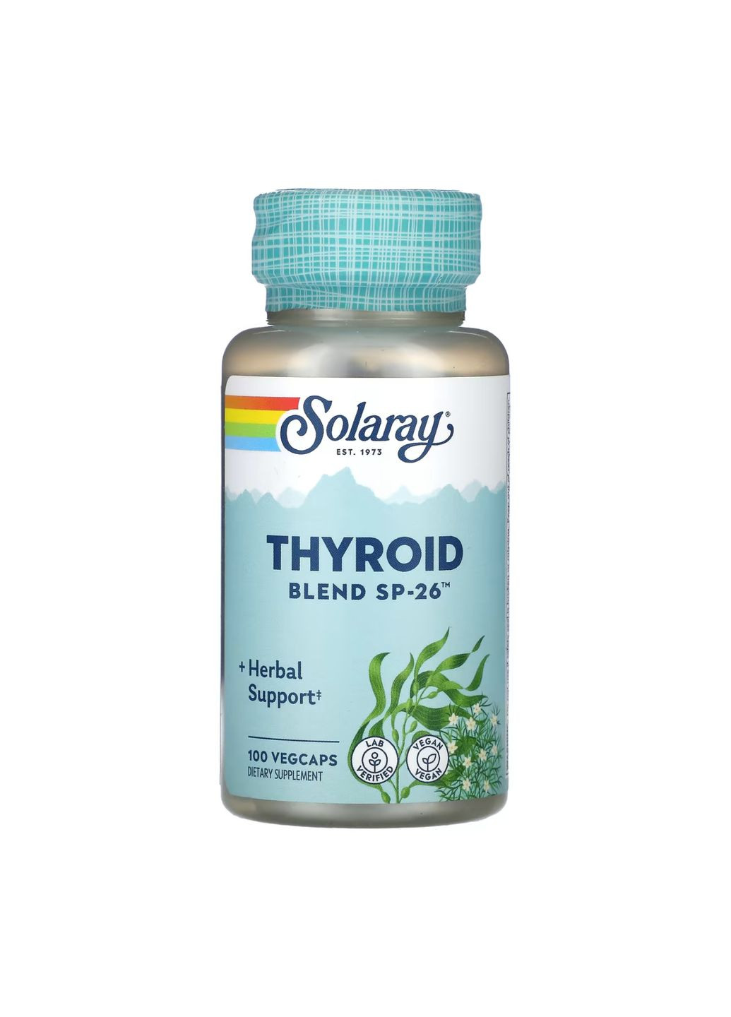 Травяная добавка Thyroid Blend SP-26 для поддержки щитовидной железы веганская диетическая добавка 100 капсул Solaray (368977197)