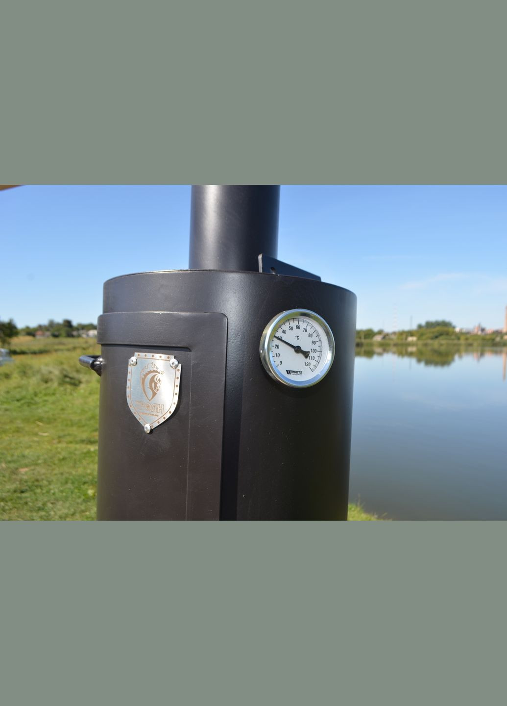 Коптильня гарячого та холодного копчення (ø30) з дахом Троян (346531861)