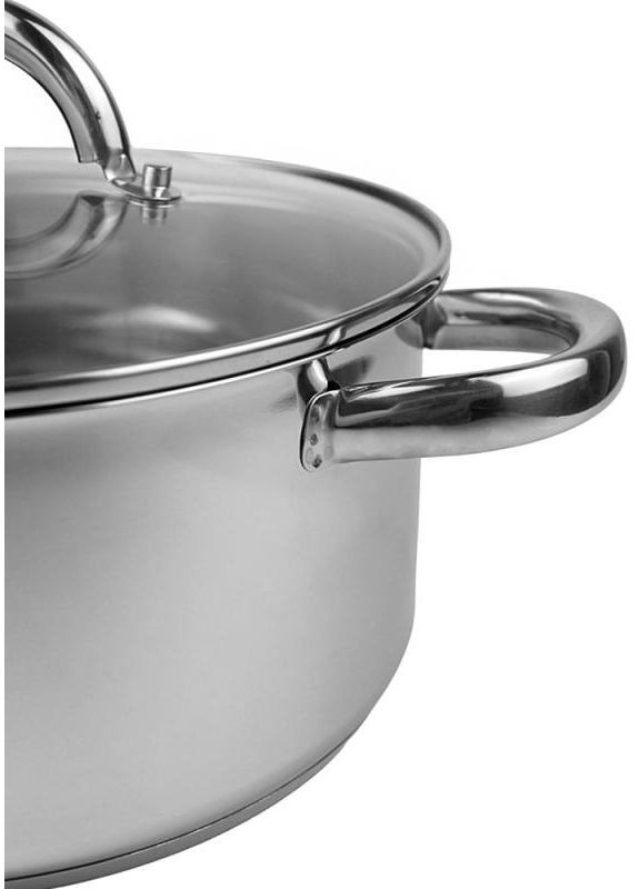 Каструля індукційна із нержавіючої сталі 4л зі скляною кришкою для приготування їжі кухонний посуд Ofenbach (368989414)