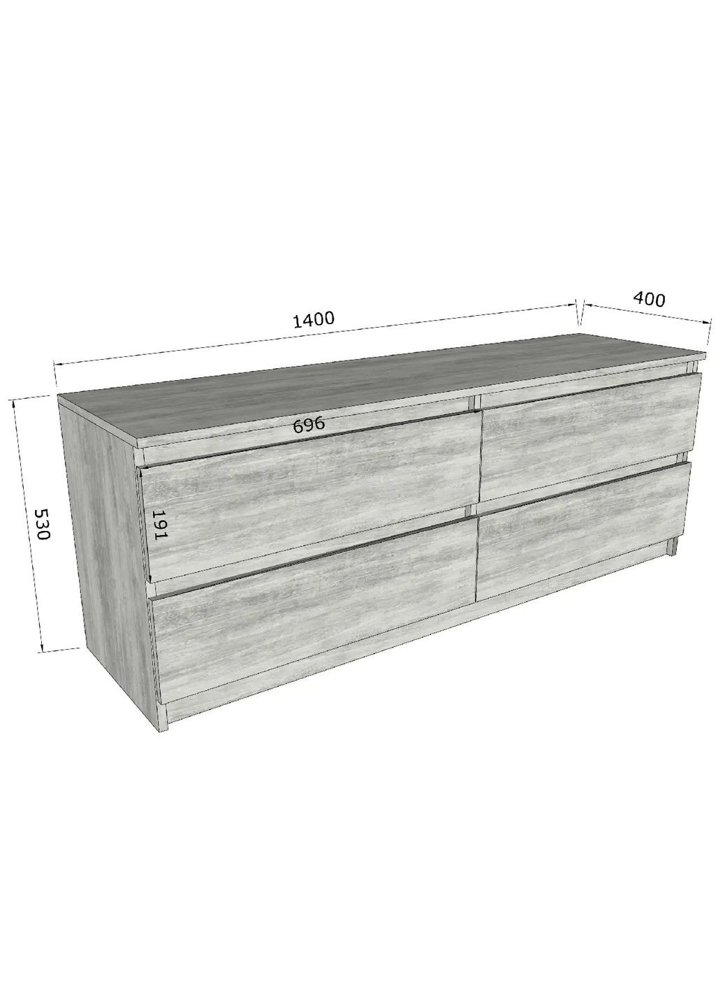 ТБ тумба ST-223 Ш1400/В530/Г400 Білий-Дуб сонома MORELI (313859650)