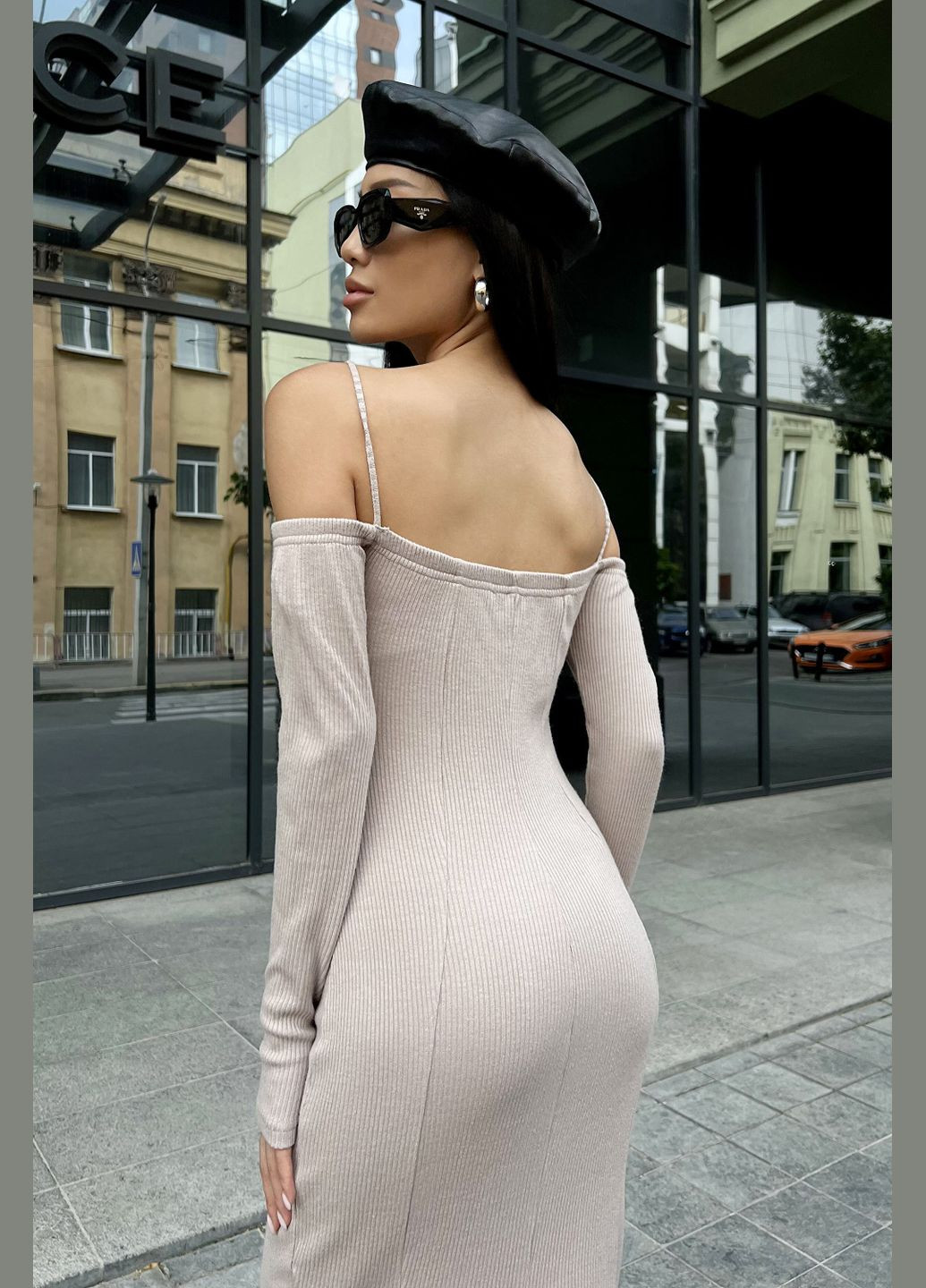 Бежева повсякденний, кежуал, вечірня сукня футляр Liton