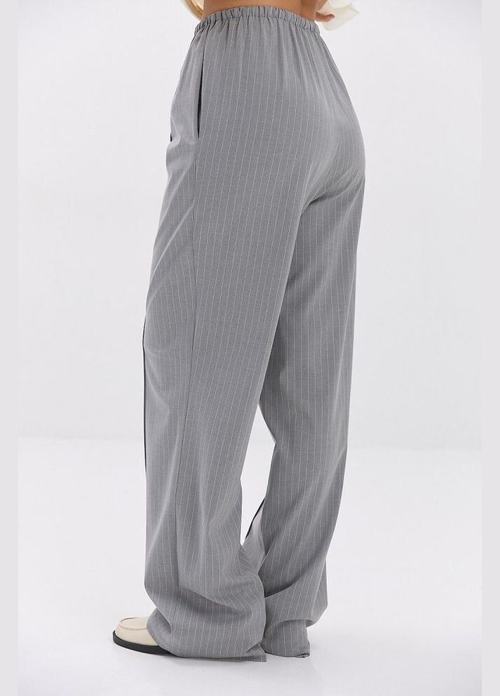 Женские брюки серые из костюмной ткани в полоску MKAR22011-2 Modna KAZKA (336934151)