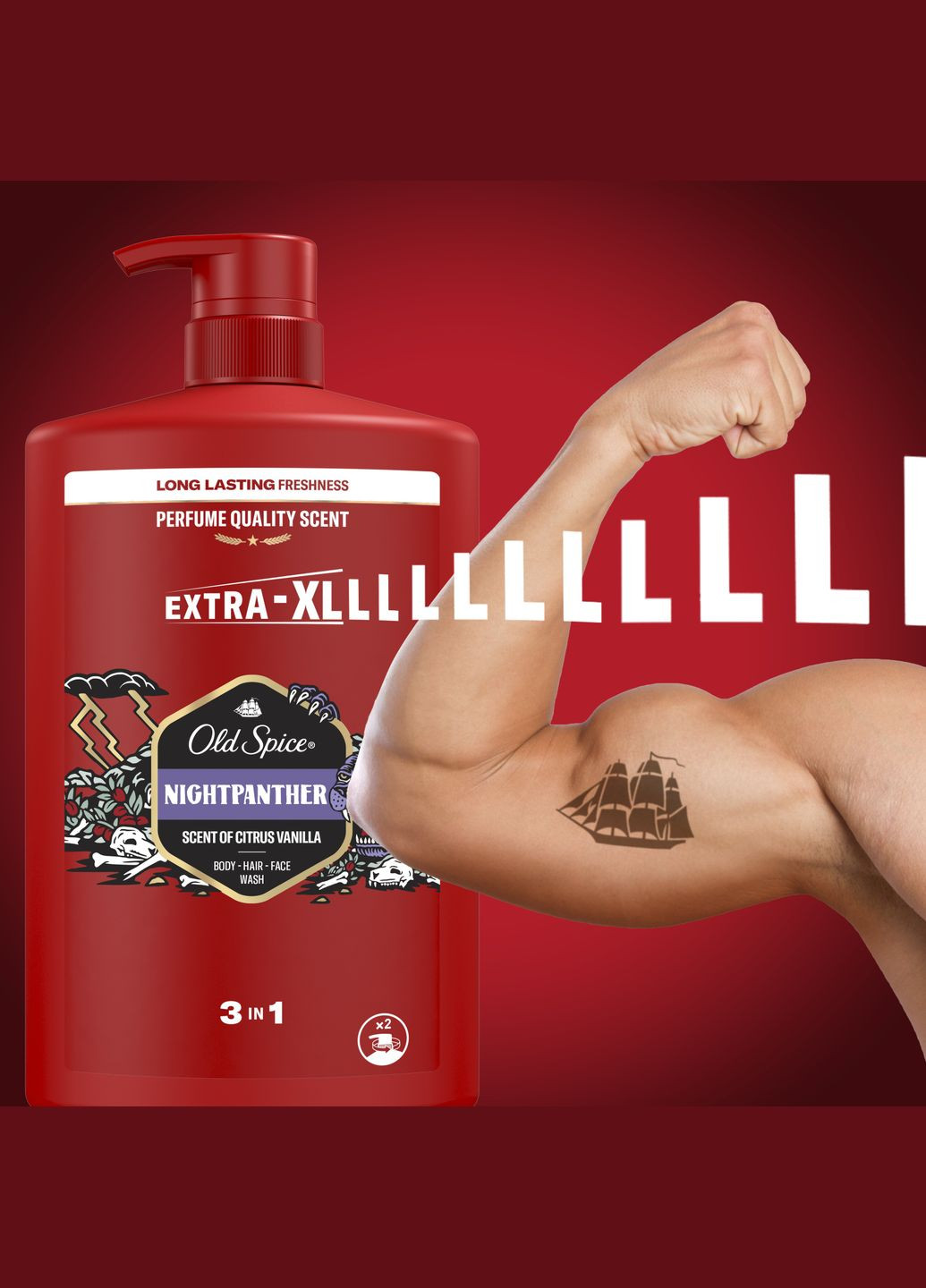 Гель для душу + шампунь 3-в-1 Night Panther 1000 мл Old Spice (307071096)