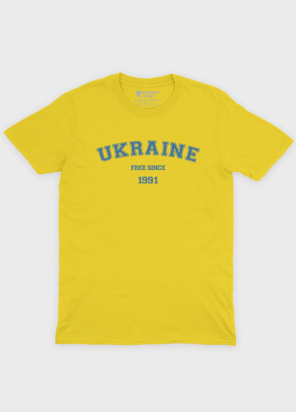 Желтая демисезонная футболка для мальчика с патриотическим принтом ukraine (ts001-1-sun-005-1-016-b) Modno