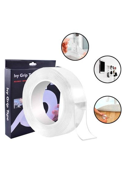 Двостороння клейка стрічка багаторазова 5x0.03м Ivy Grip Tape, 100724 No Brand (371896840)