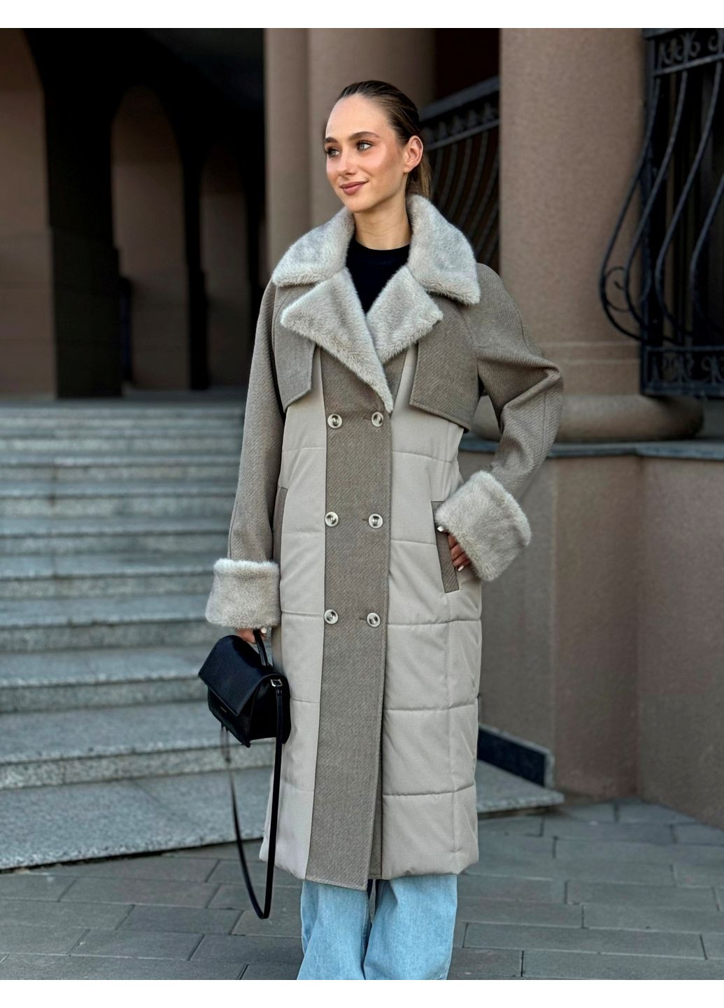 Кофейное демисезонное Пальто MN