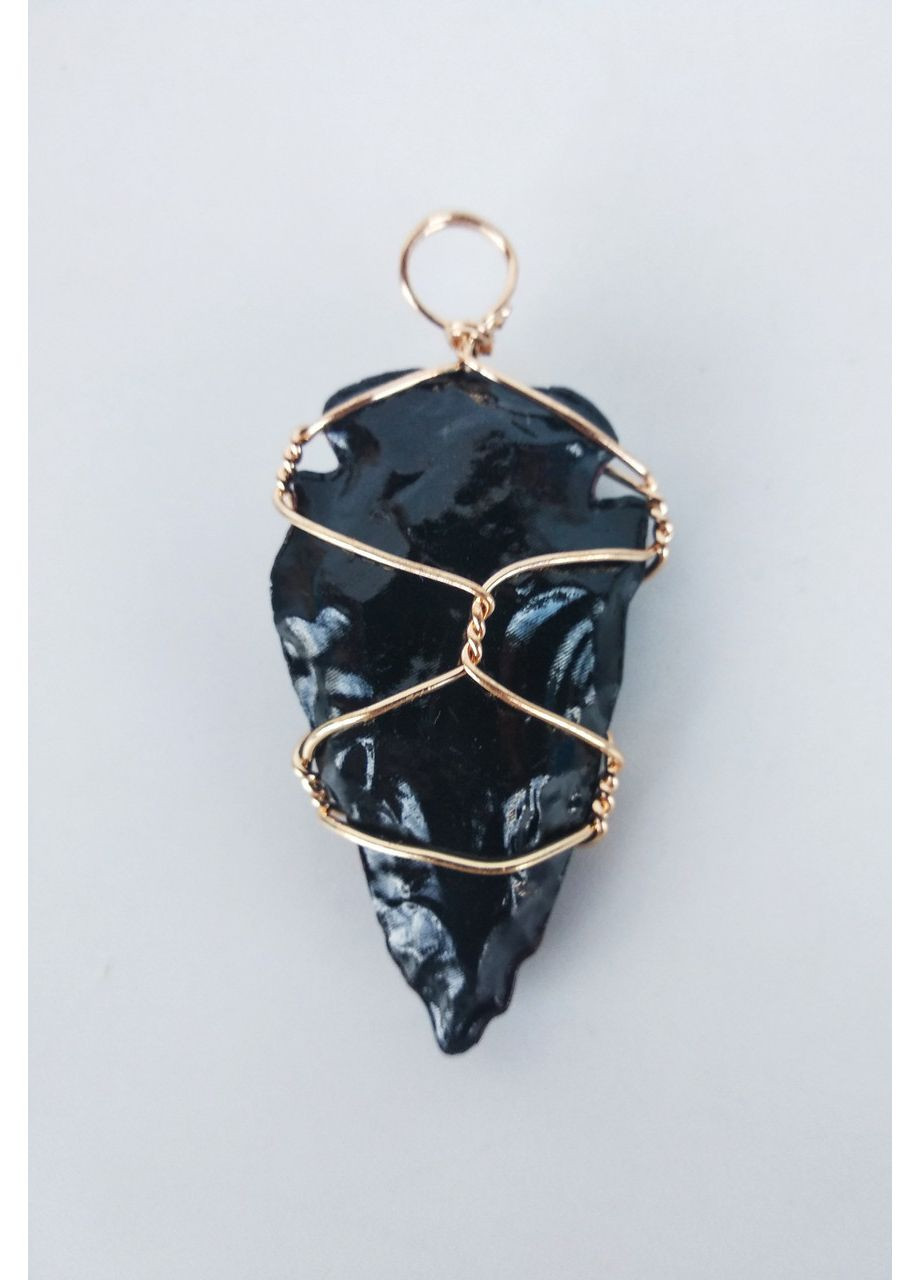 Мужская подвеска "Наконечник стрелы 3" камень обсидиан Atak (370672508)