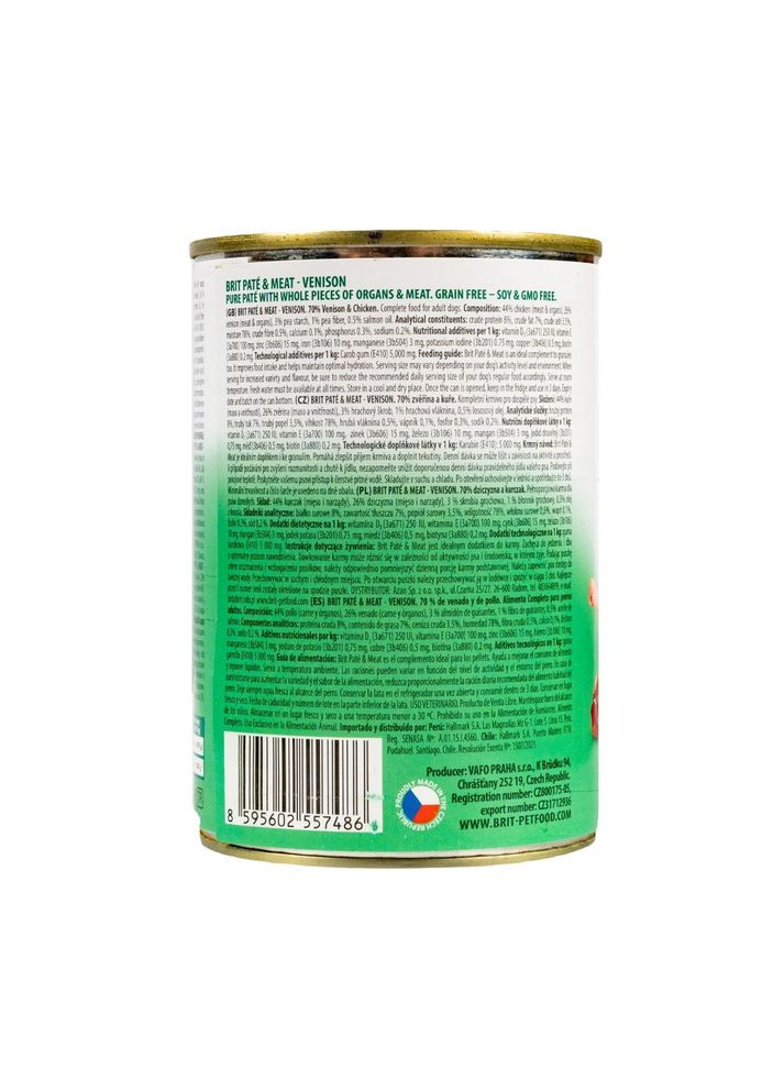 Влажный корм Pate & Meat для собак, с олениной, 400 г Brit Care (355256081)