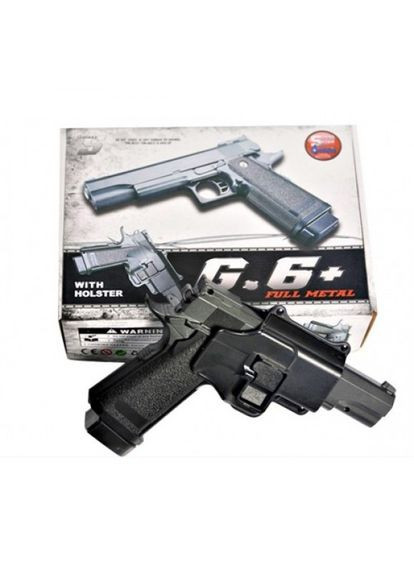 Страйкбольный пистолет с кобурой Colt M1911 Hi-Capa G6+ металл черный Galaxy (354823815)