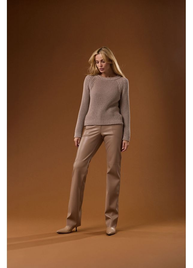 Бежевий демісезонний жіночий джемпер з натуральної бавовни (2765) Triko Bakh
