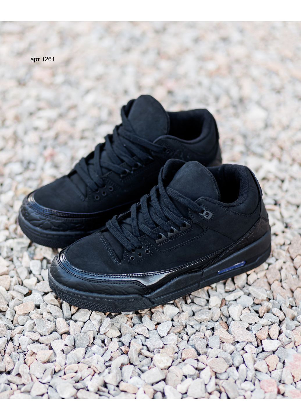 Черные демисезонные кроссовки jordan 3 retro black cat No Brand Jordan Retro 3