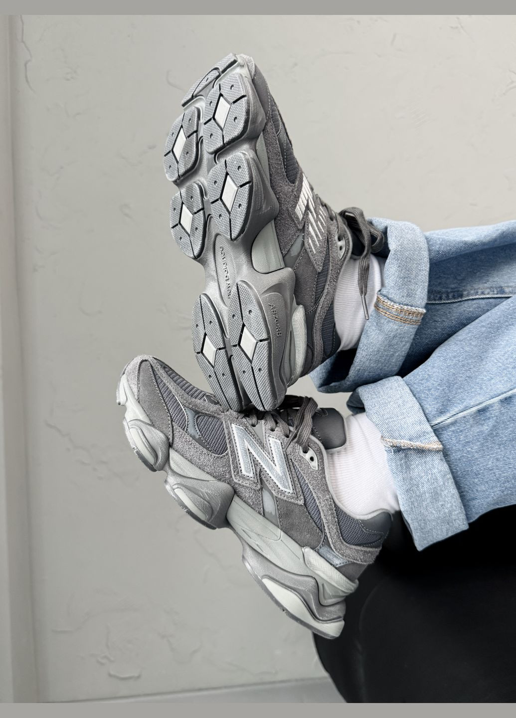 Кроссовки женские и мужские New Balance 9060 casterlock grey | Нью Беланс 9060 серые No Brand серые демисезоны (341089786)