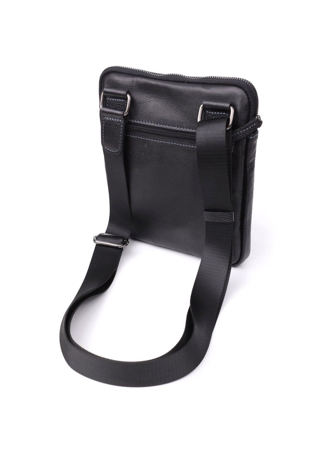 Сумка на плечо для мужчин из прочной зернистой кожи 23152 Черный Shvigel (362556850)