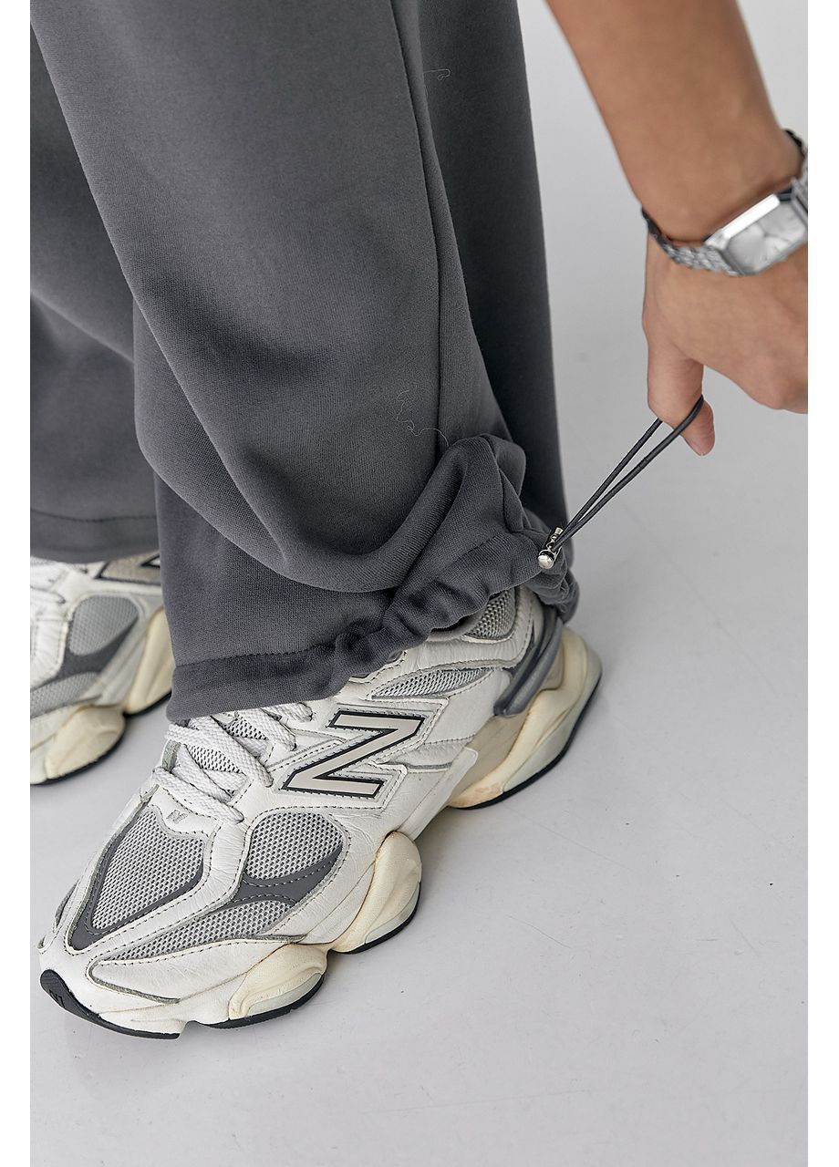 Спортивні штани з плюшевим начосом - темно-сірий колір Lurex (370602064)