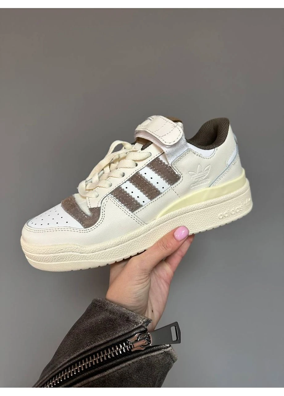 Бежеві кросівки чоловічі adidas forum low chocolate beige адідас форум бежеві демісезон No Brand