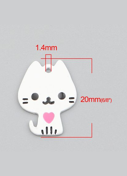 Подвески металлические Кулон кот кошка розовое сердце 20 мм x 15 мм Finding (332793194)