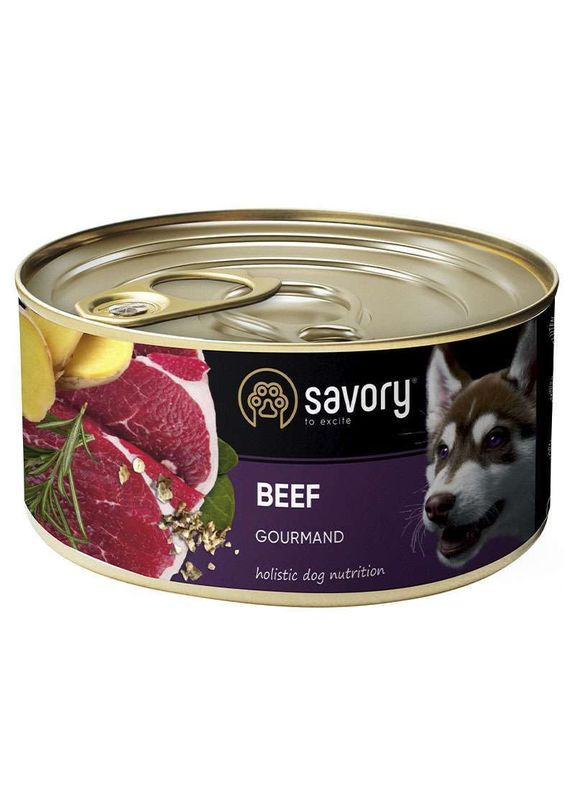 Dog Gourmand Вeef - Влажный корм с мясом говядины для взрослых собак гурманов 200 г (4820232630426) Savory (327054347)