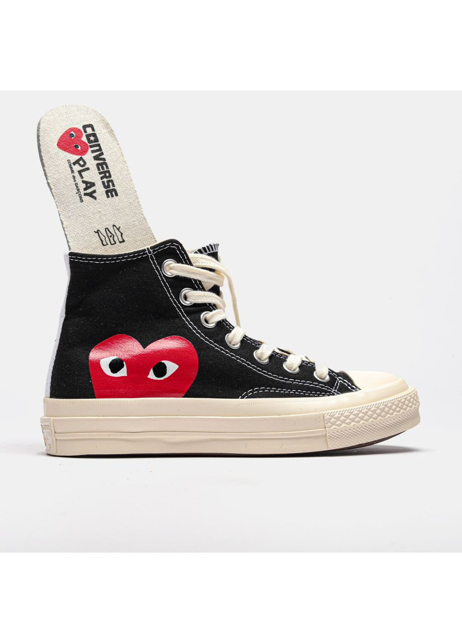 Кеди жіночі Converse Chuck Taylor All Star 70 Hi Comme des Garcons PLAY Black A08791C Конверс No Brand білі демісезони (366337393)