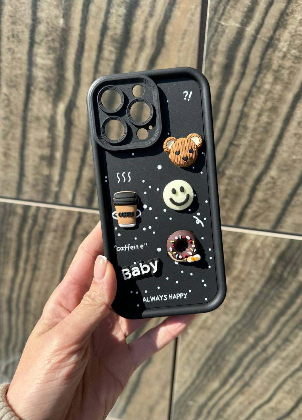 Чехол силиконовый для iPhone 12 Pro Max Happy Black / чехол айфон 12 про макс черный No Brand (328066442)