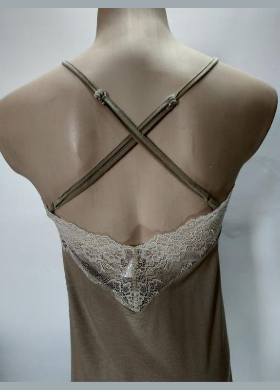 Бежевый демисезонный комплект из сорочки и пеньюара цвет молочный шоколад размер м EL