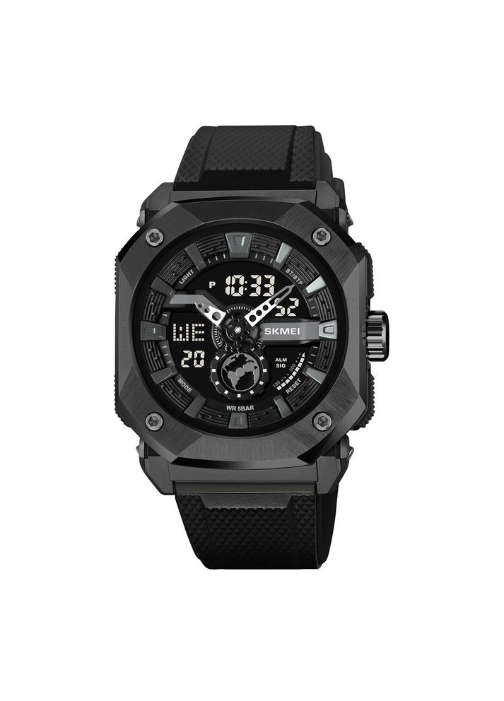 Спортивний годинник чорний для чоловіків з будильником і секундоміром електронні водонепроникні ProDobro (367266399)