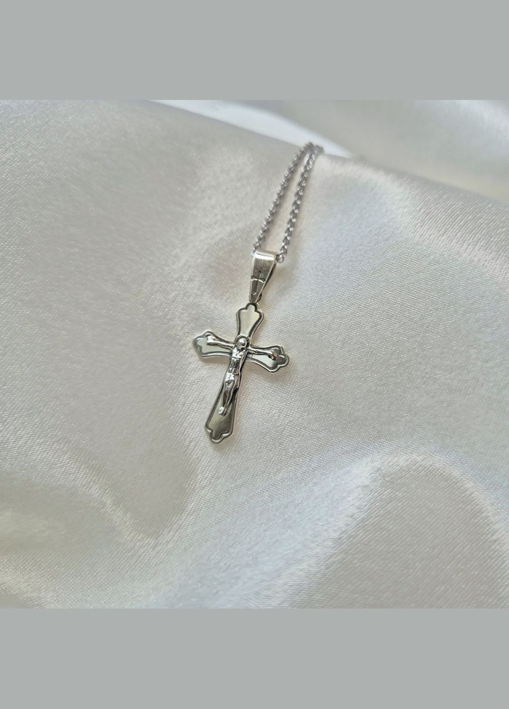 Серебряный прямой крест с распятием серебро 925 пробы черненное 1024 2.54г No Brand (306741188)