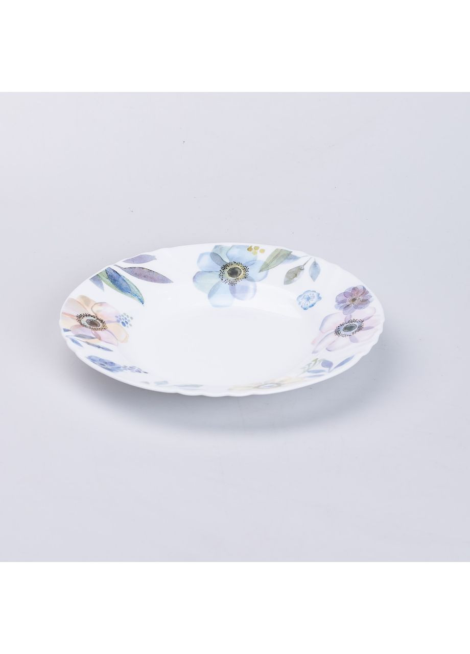 Столовий керамічний сервіз на 6 персон 18 предметів Білий/Блакитні квіти Yiwu (360456724)