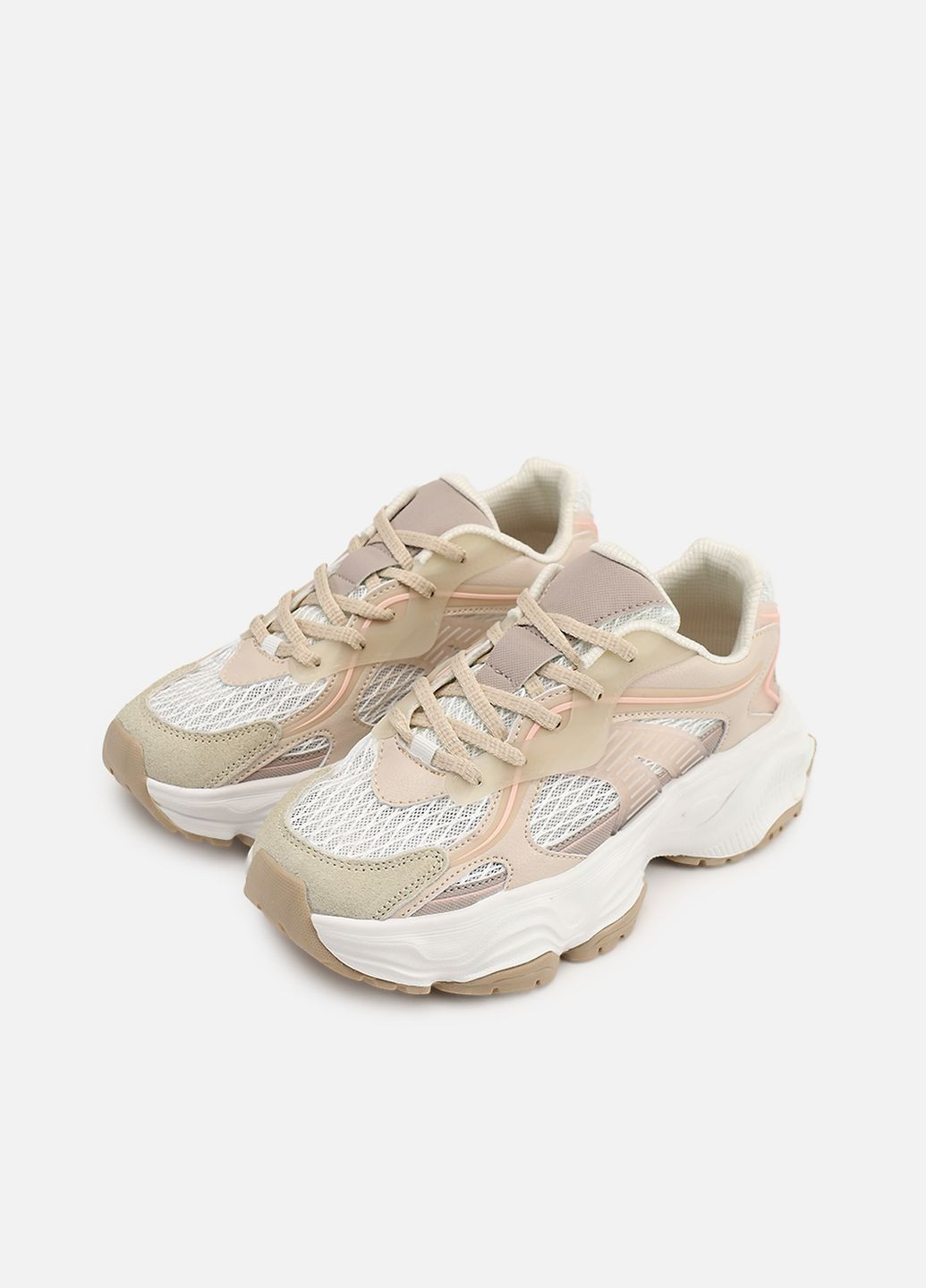 Кросівки на платформі жіночі колір бежевий ЦБ-00264094 Yuki бежеві демісезони (324950387)