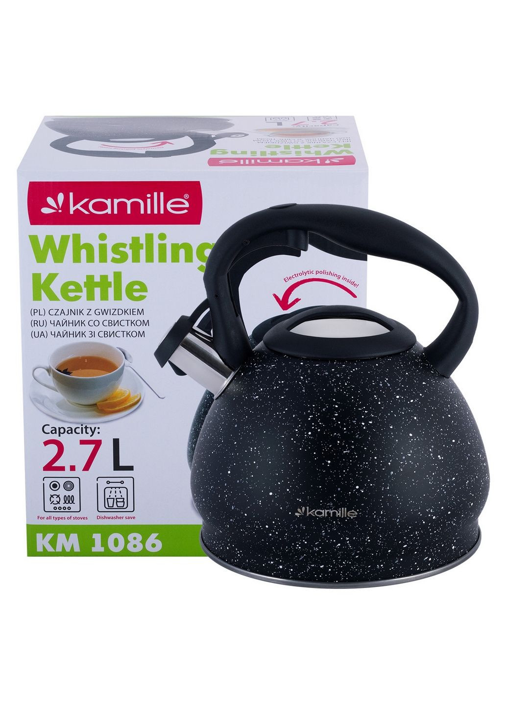 Чайник со свистком и нейлоновой ручкой Kamille (279325863)